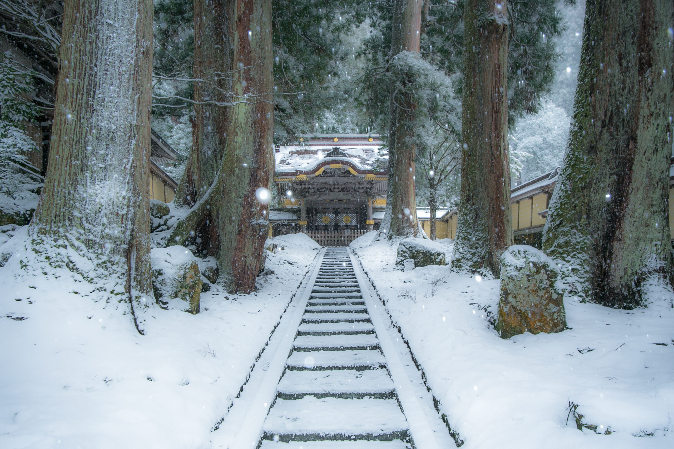 Eiheiji, head temple of Soto Zen, with a snowy meditation hall