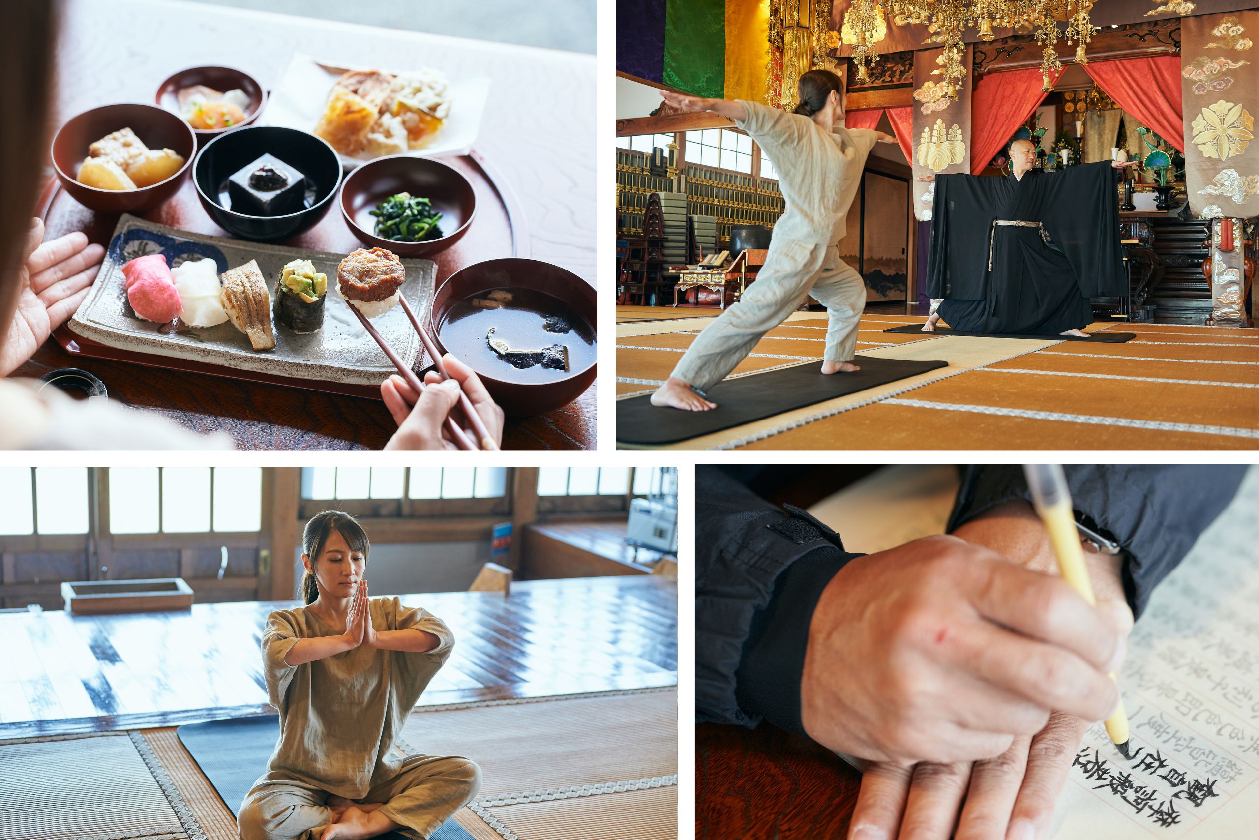 Shojin ryori and sutra copying program at Koun-in Temple Zen retreat in Japan