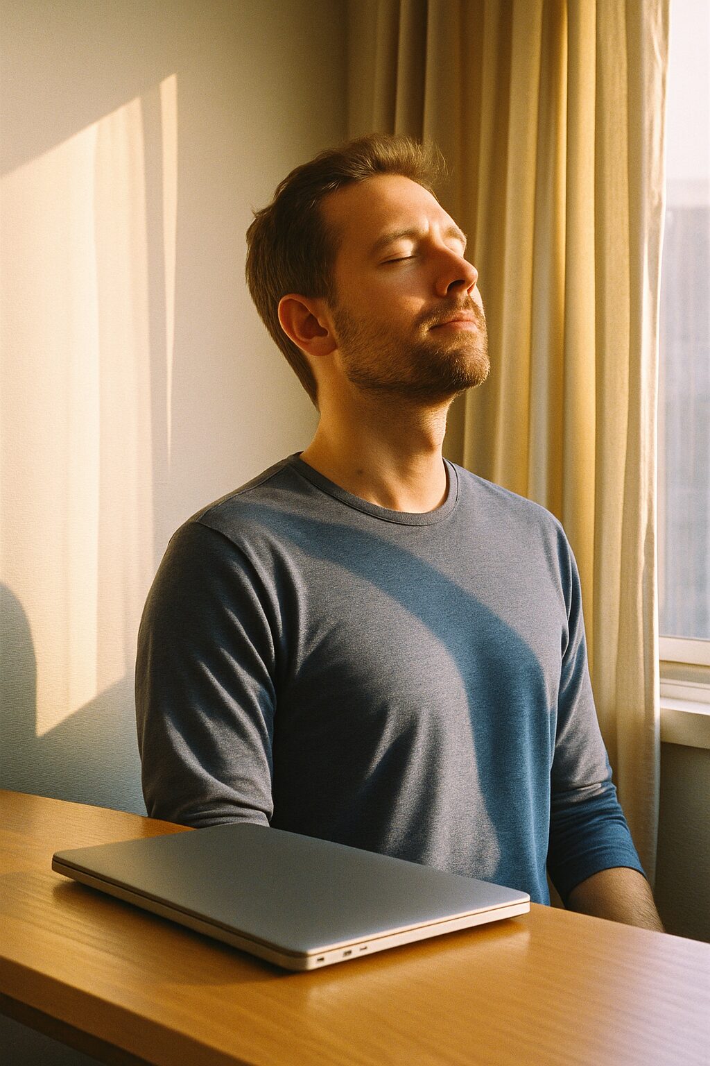 Person stepping away from technology to begin a Buddhist retreat in Japan, shifting from over-optimization to inner stillness