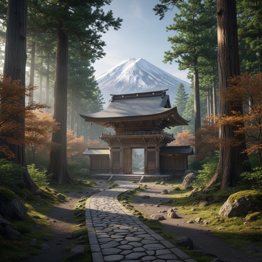 Zen temple near Mt. Fuji surrounded by cedar forest symbolizing embodied meditation practice