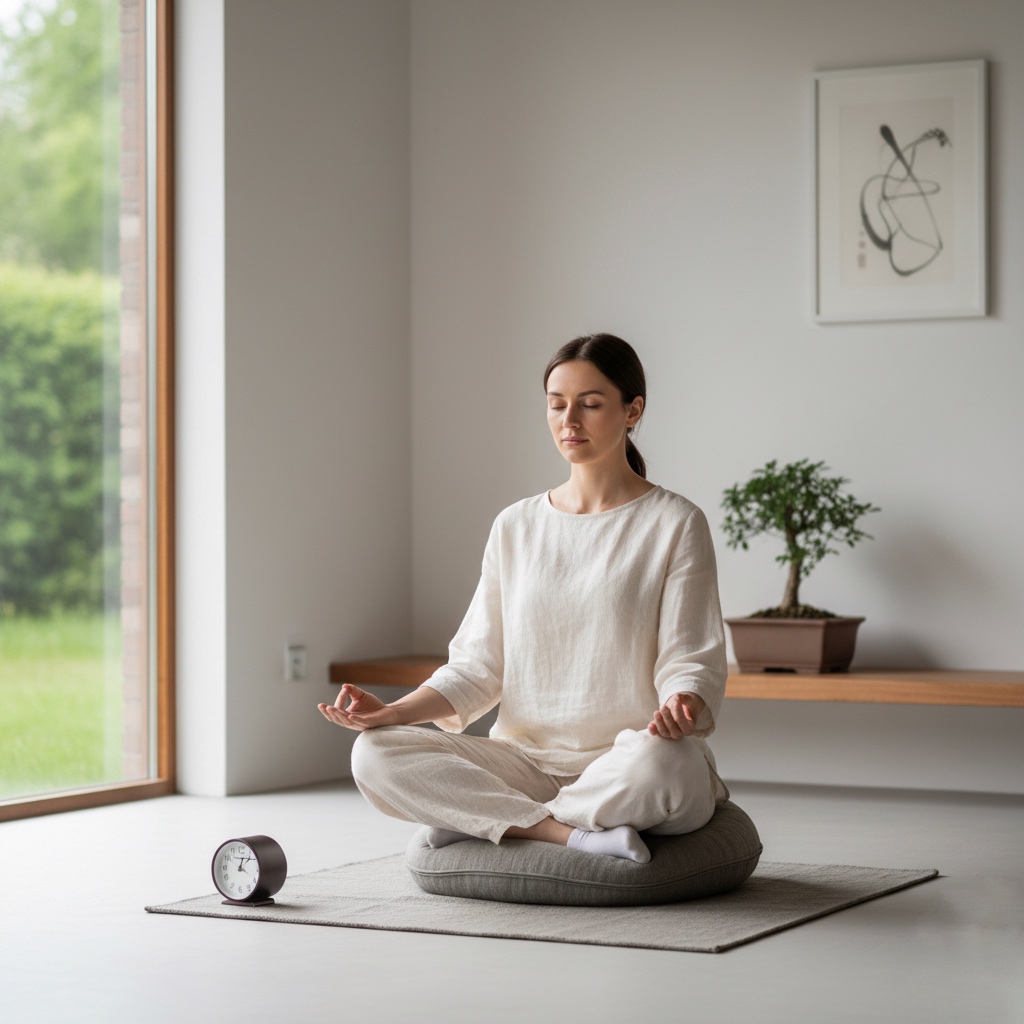 Short zazen meditation session to reduce anxiety and calm the mind