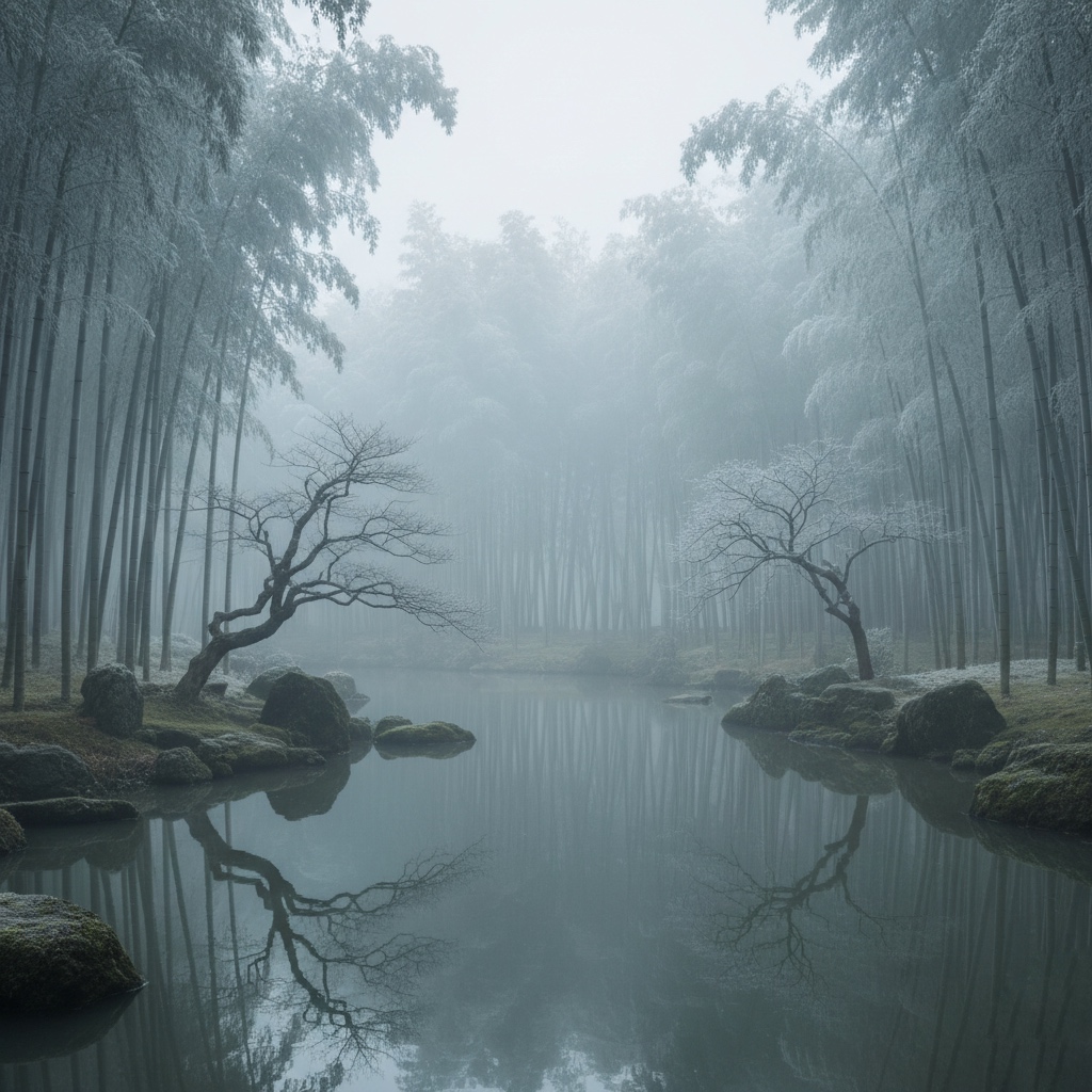 Calm mist over still water symbolizing silence as the true teacher in meditation
