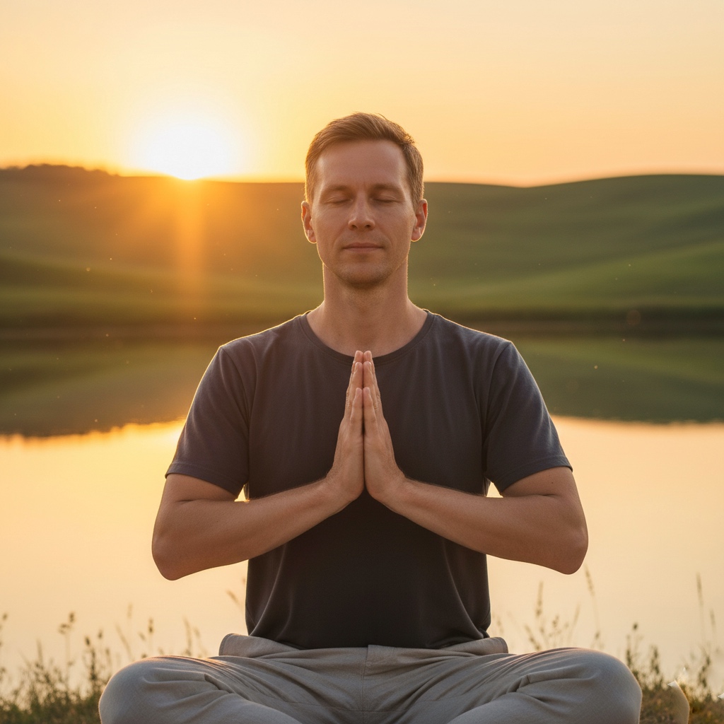  Traveler finding healing and clarity during spiritual retreat in Japan near Mt. Fuji