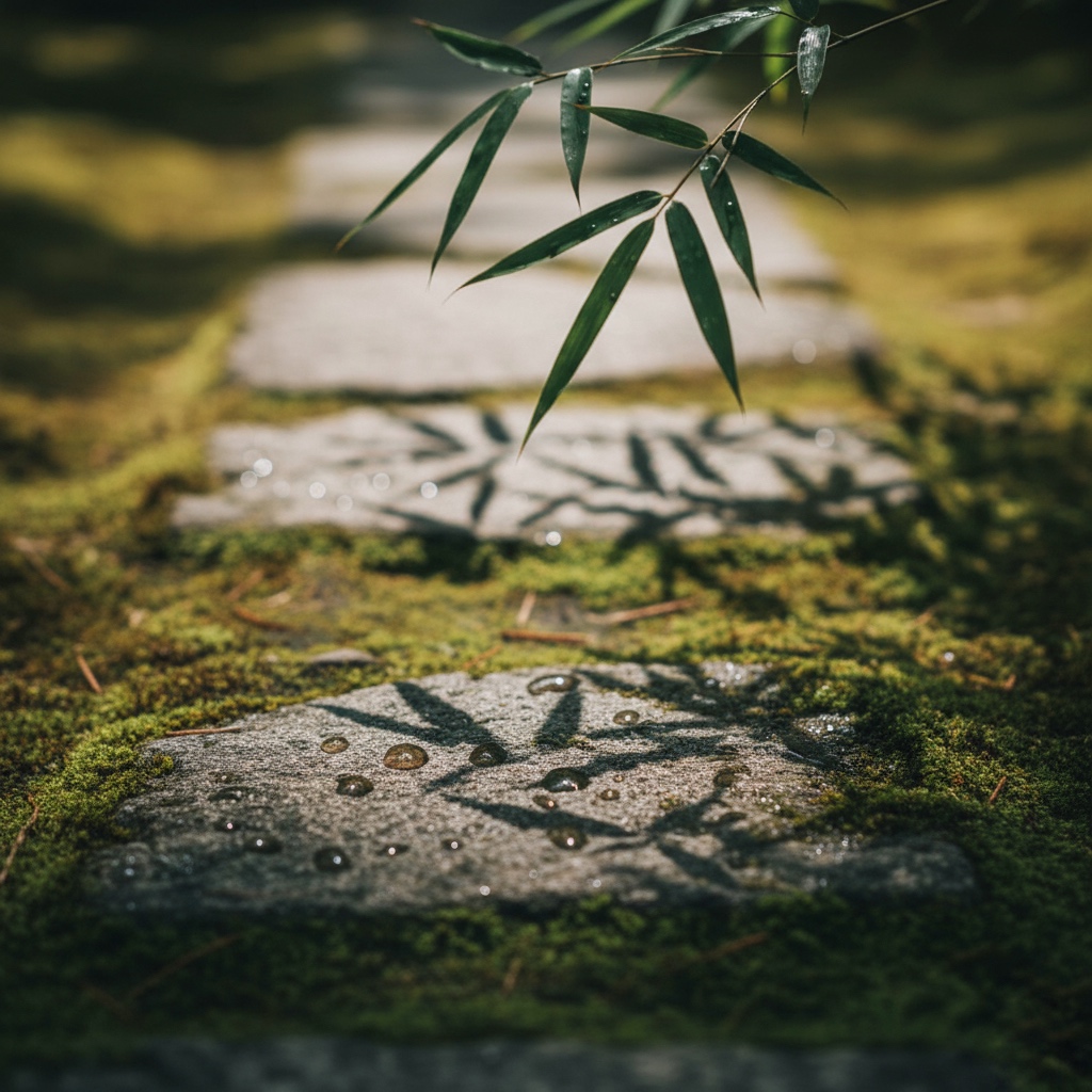 Subtle traces of silence in a Zen retreat space symbolizing the calm presence of Koun-in Temple near Mt. Fuji