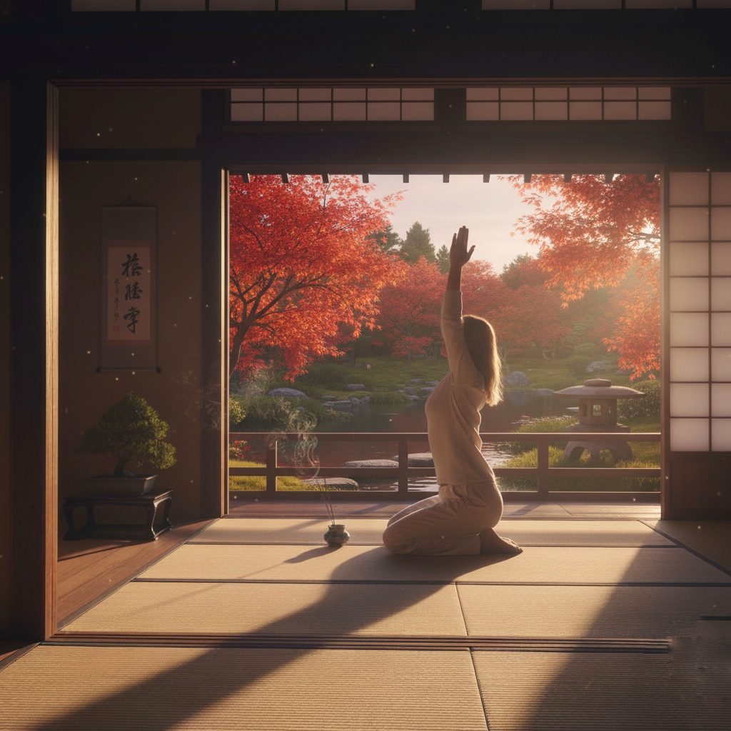 Yoga Sun Salutations preparing for mindfulness meditation
