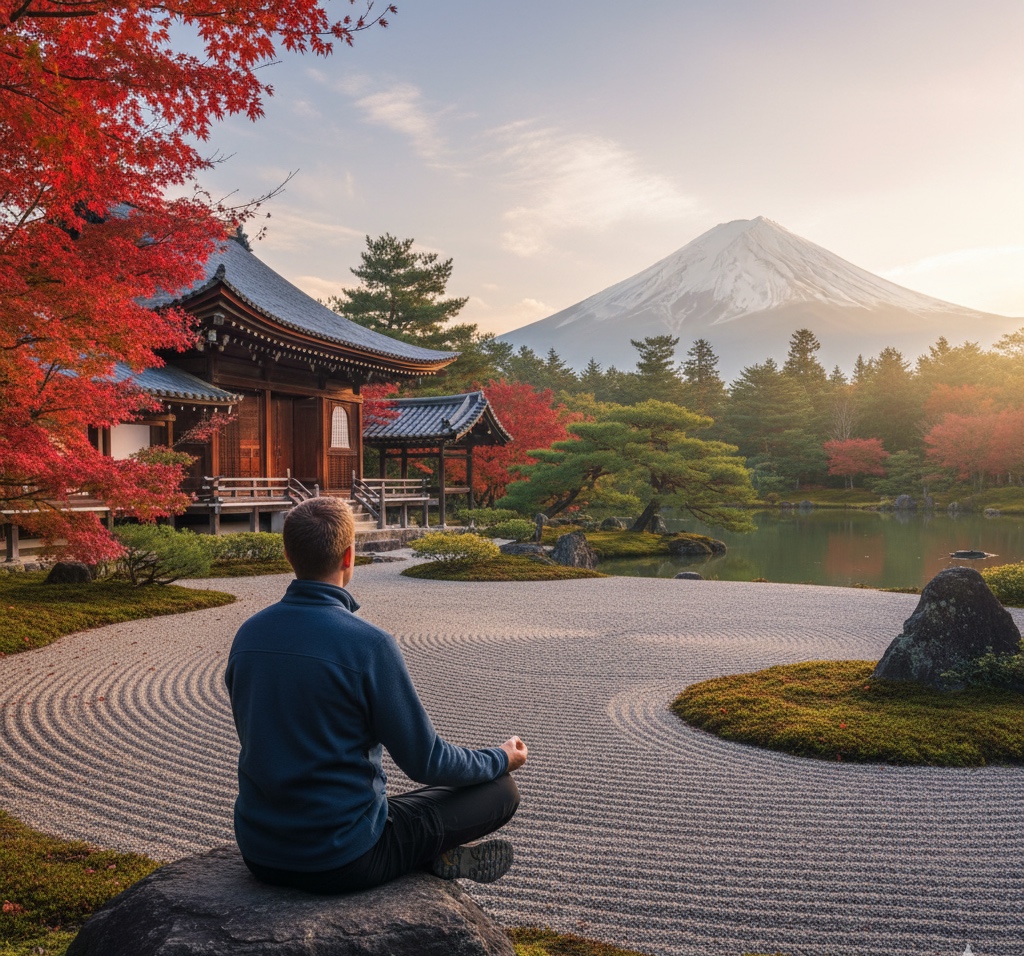 Peaceful morning mindfulness retreat near Mt. Fuji inviting travelers to plan their visit