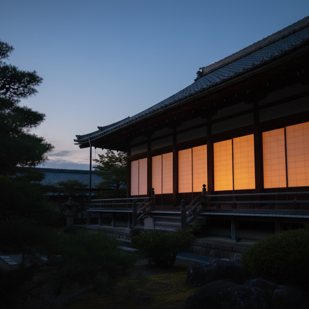 夕暮れの耕雲院の灯り（戻れる場所としての坐禅）