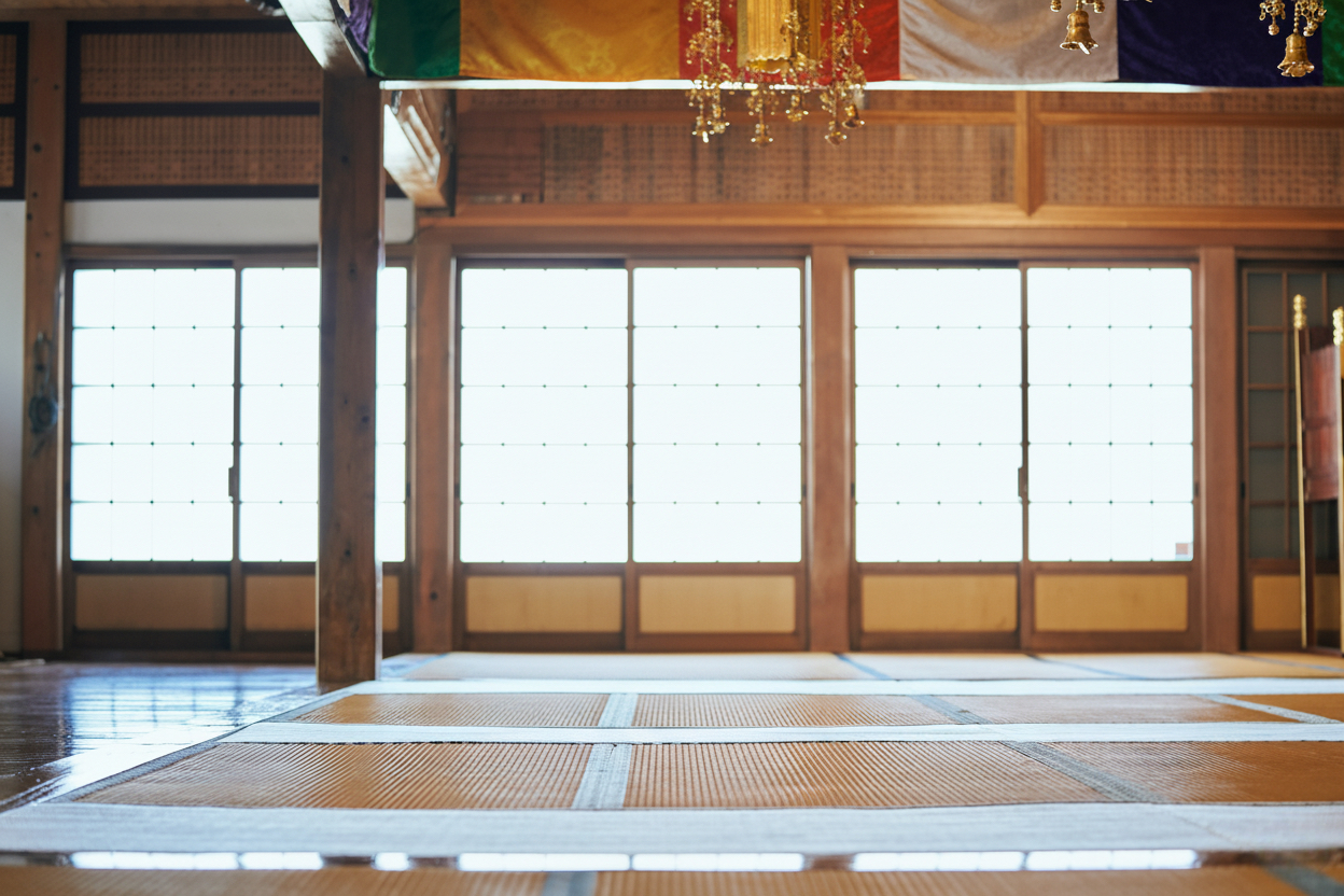 曹洞宗の坐禅を行う本堂内の静かな空間（耕雲院）