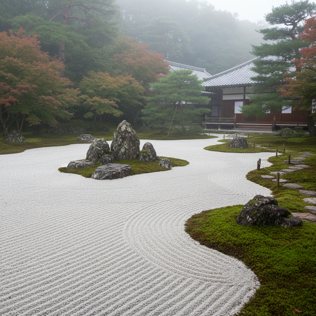 禅の企業研修による判断力と集中力を象徴する禅庭園 